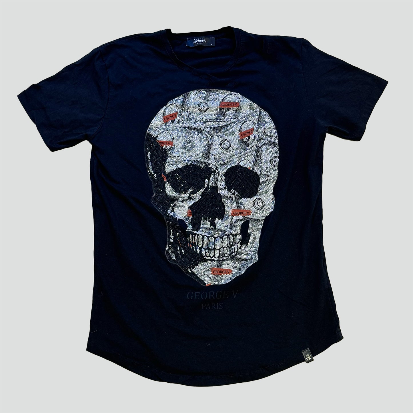 George V Paris skull rhinestones t-shirt