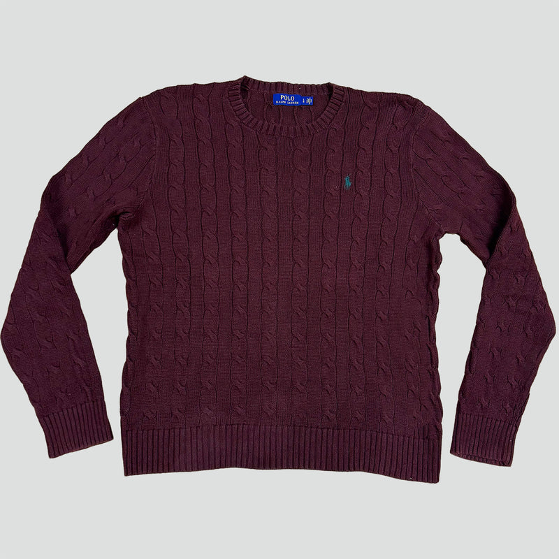 Sourced limited accessories and clothes Polo Ralph Lauren burgundy knitted sweatshirt – Secondhand Streetwear
