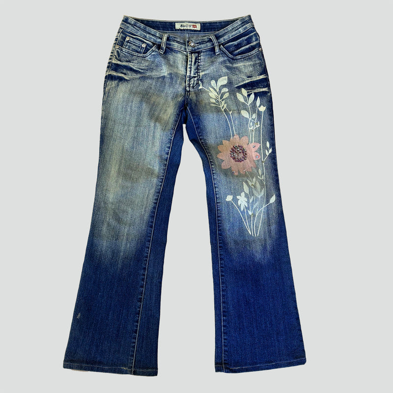 Sourced limited accessories and clothes Vintage floral Miss L-W summer jeans – Secondhand Streetwear