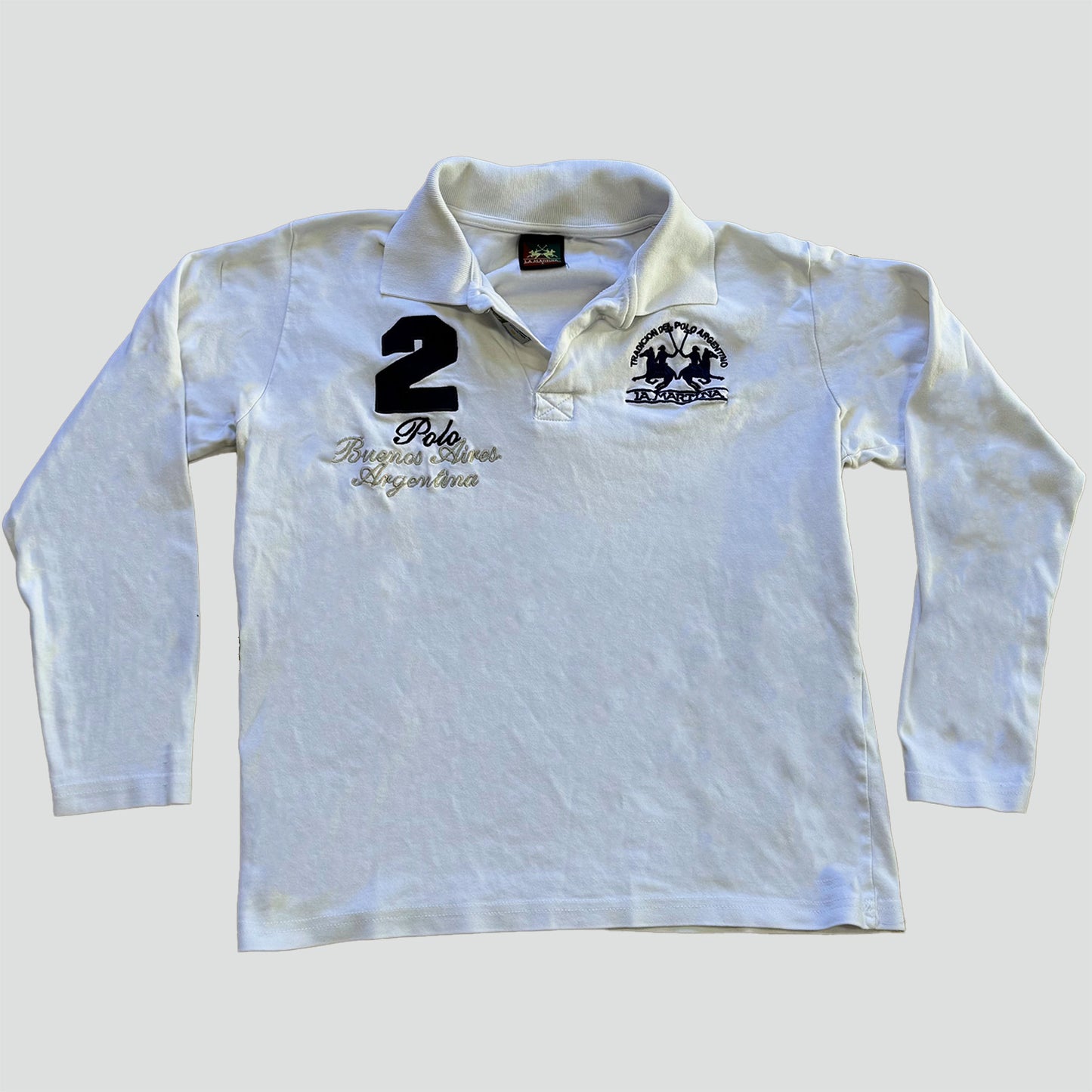 La Martina white long-sleeved polo shirt
