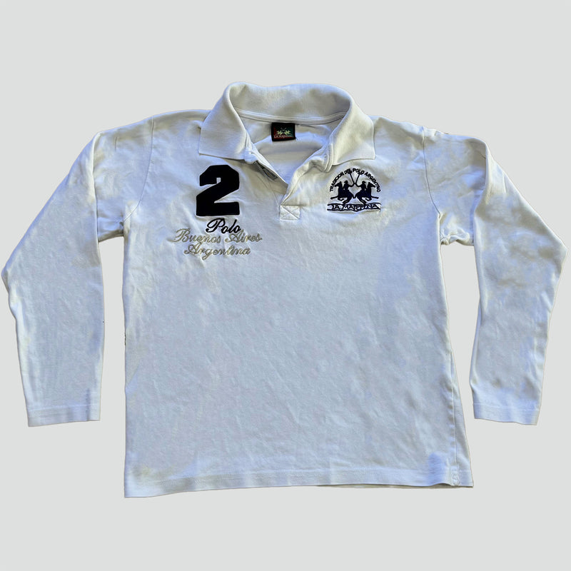 Sourced limited accessories and clothes La Martina white long-sleeved polo shirt – Secondhand Streetwear