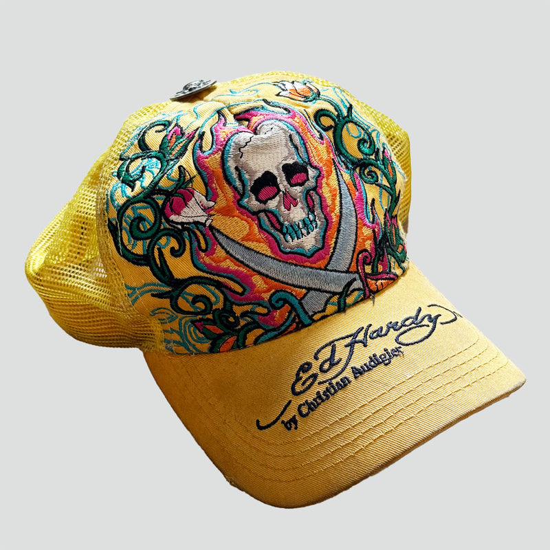 Sourced limited accessories and clothes Don Ed Hardy cap yellow – Secondhand Streetwear