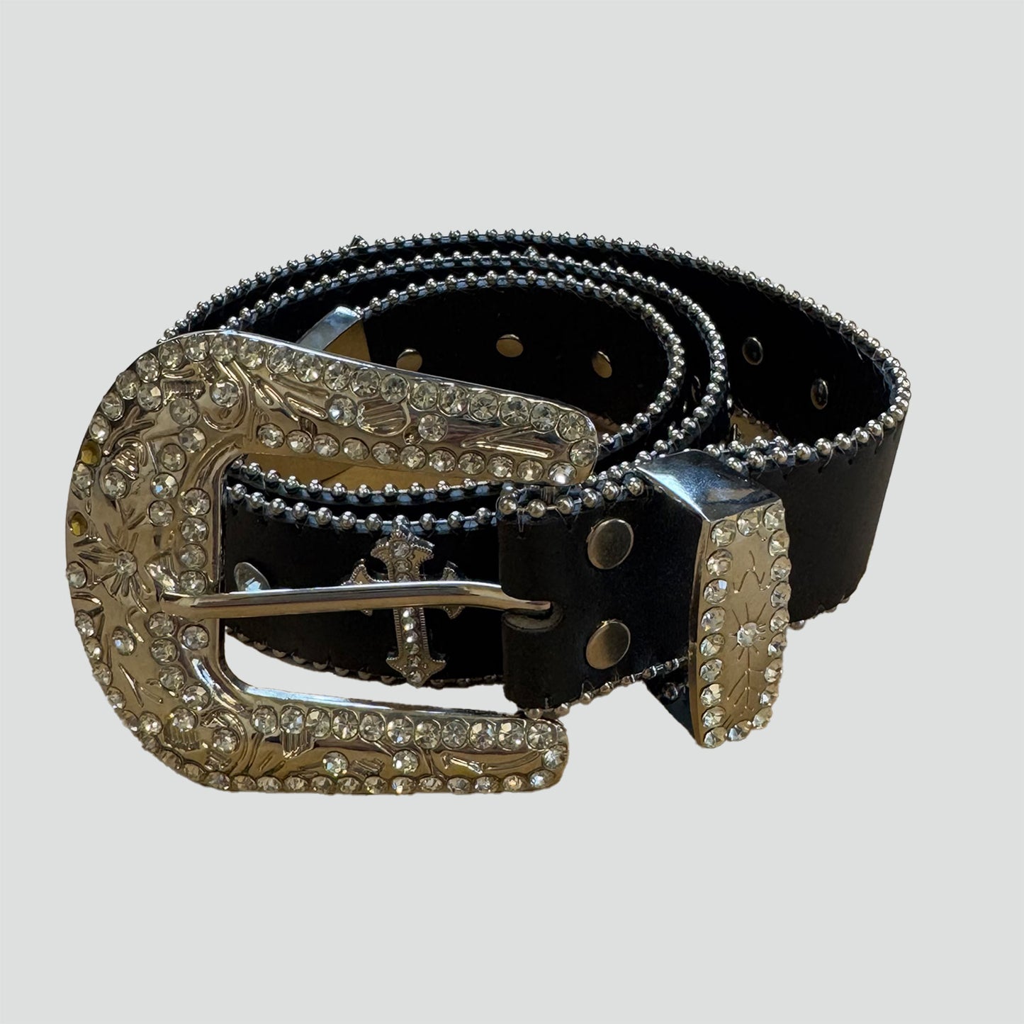 Y2K belt with rhinestone details
