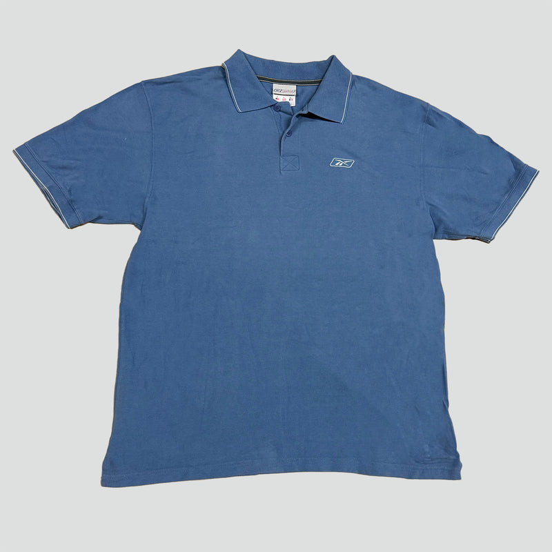 Sourced limited accessories and clothes Reebok skyblue poloshirt – Secondhand Streetwear