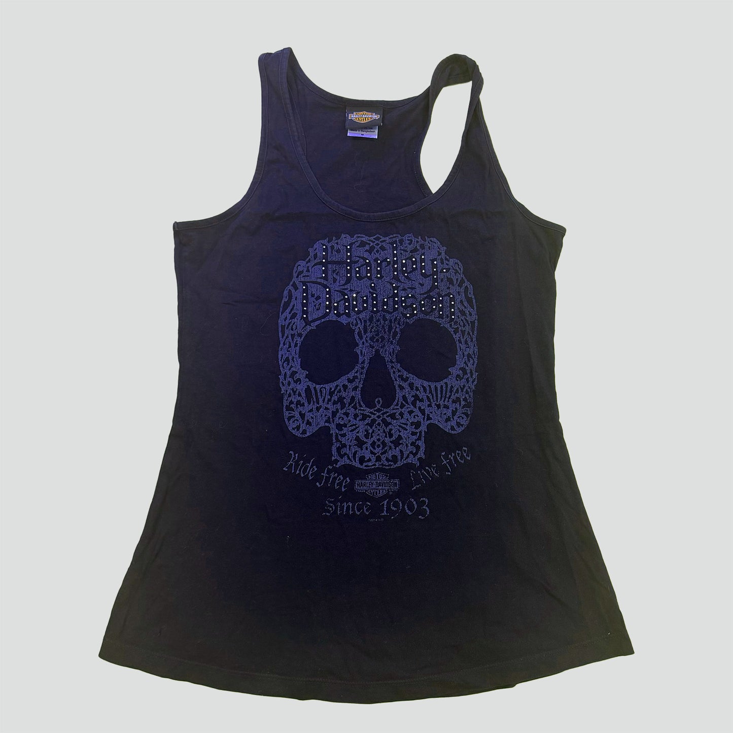 Harley Davidson vintage tank top with rhinestone details