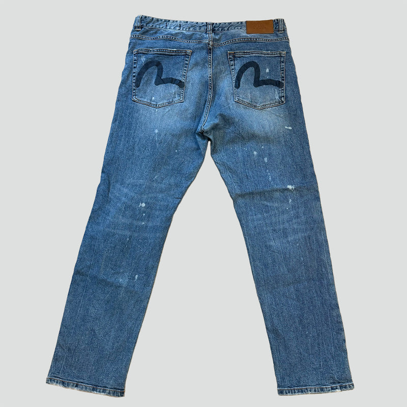 Sourced limited accessories and clothes Ripped Evisu baggy jeans – Secondhand Streetwear