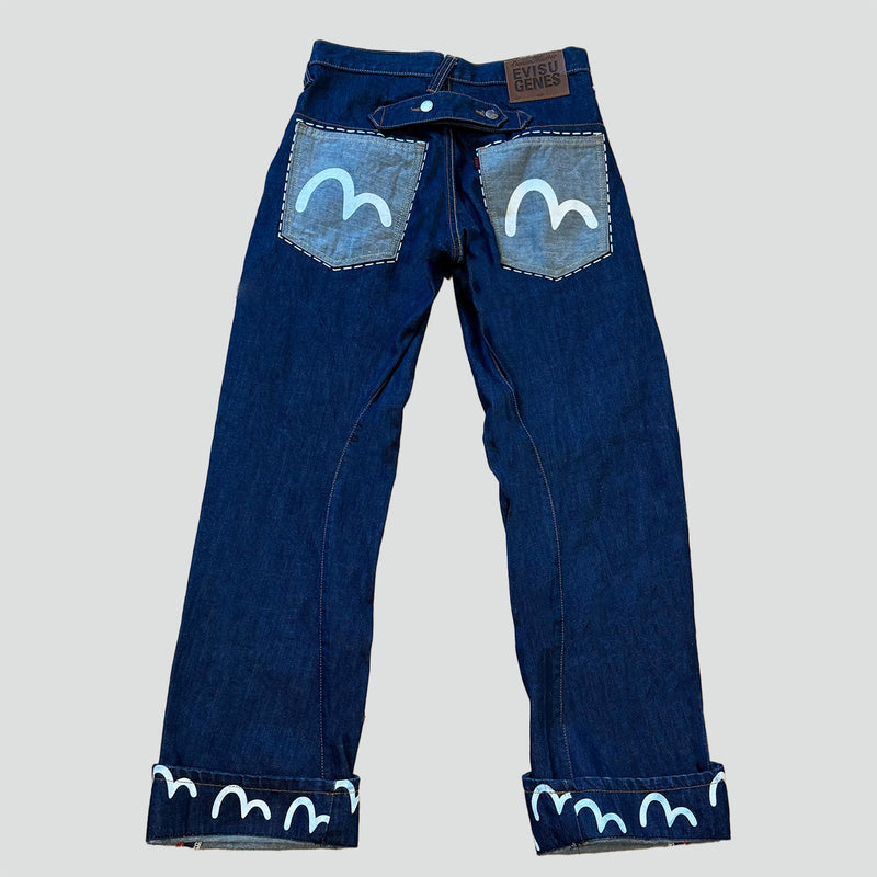 Sourced limited accessories and clothes Evisu loose printed jeans – Secondhand Streetwear