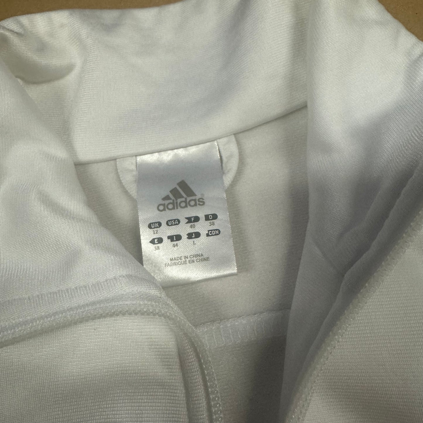 Adidas white women’s track jacket