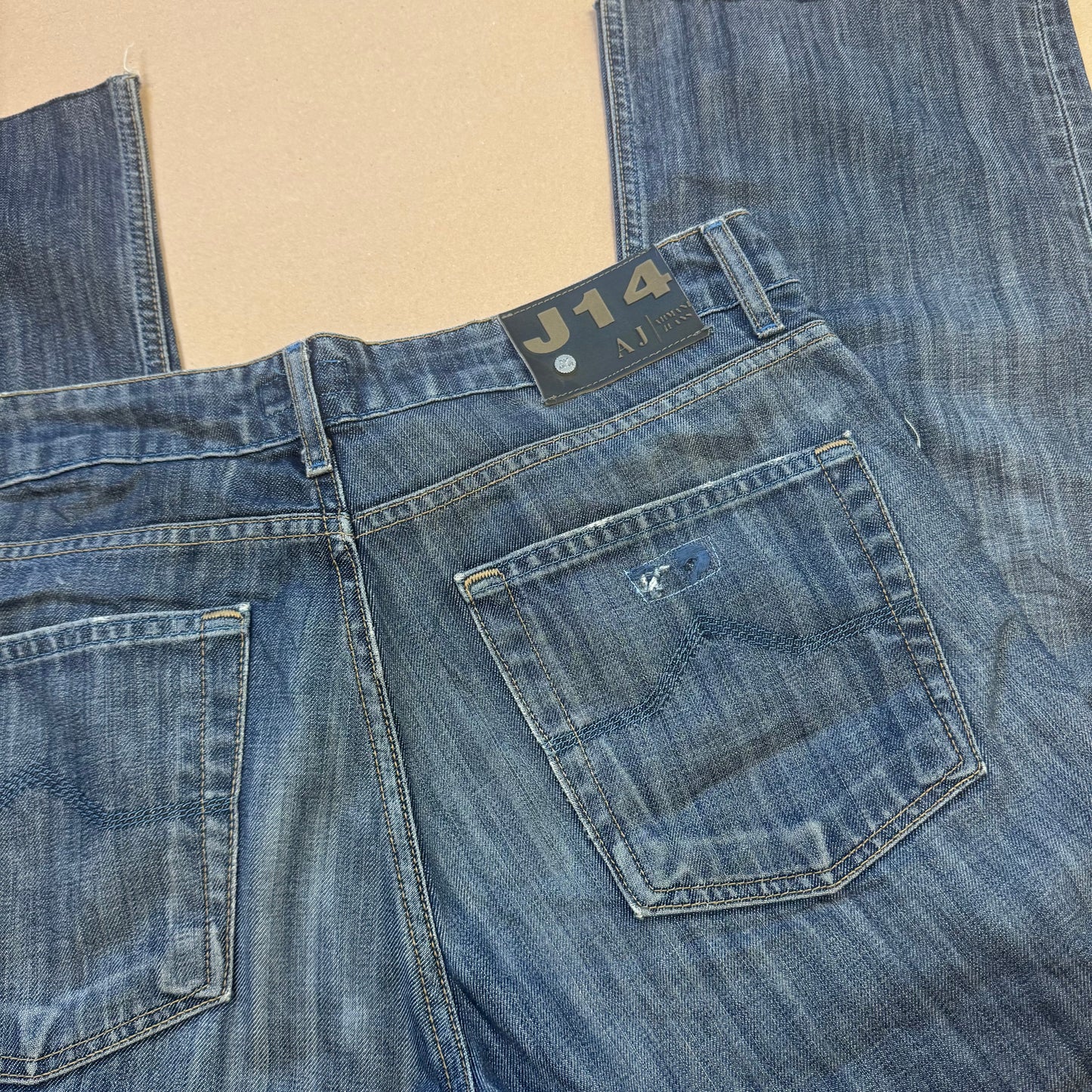 J14 Armani baggy ripped jeans