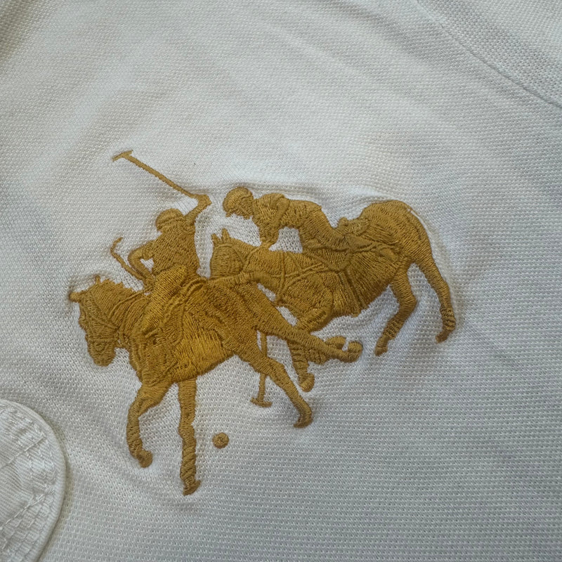Detailansicht: Sourced limited accessories and clothes Polo Ralph Lauren Country Riders white poloshirt – Logo, Nähte oder Material