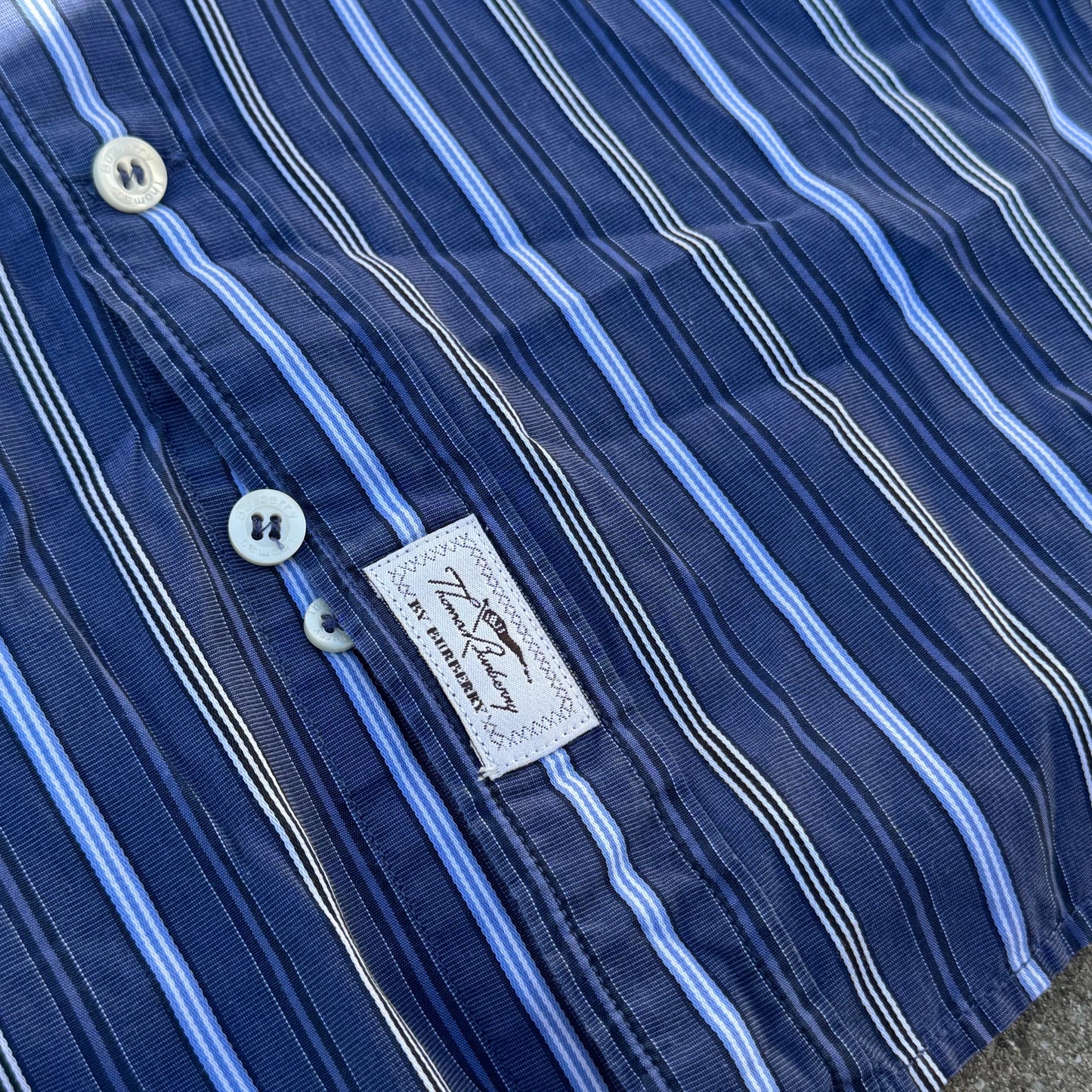 Thomas Burberry vintage striped blue shirt