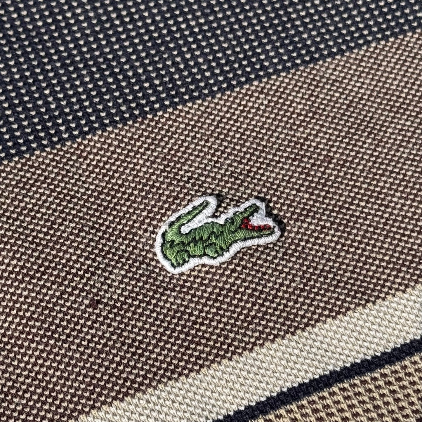 Lacoste vintage striped retro longsleeve polo