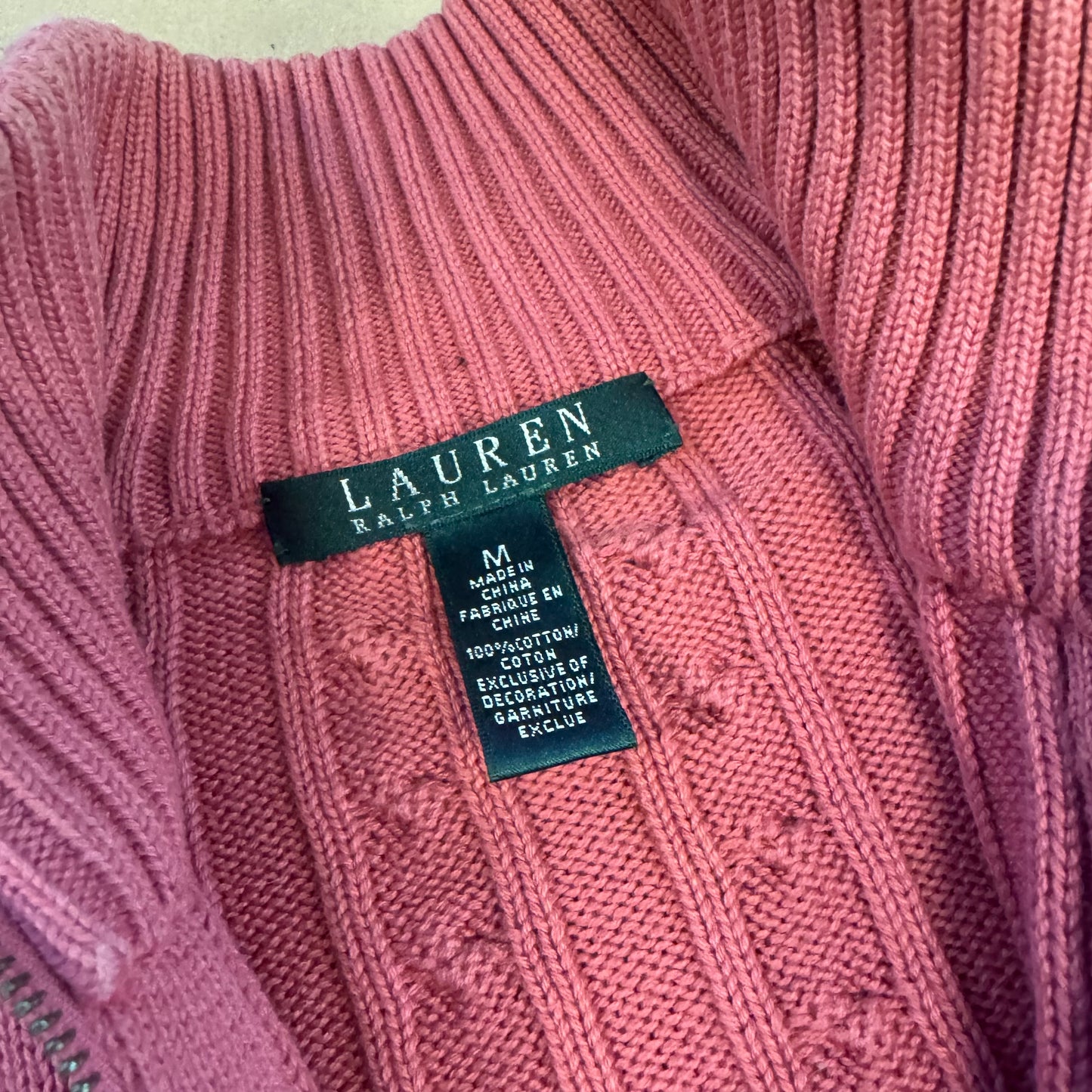 Lauren Ralph Lauren knitted pink zip-up