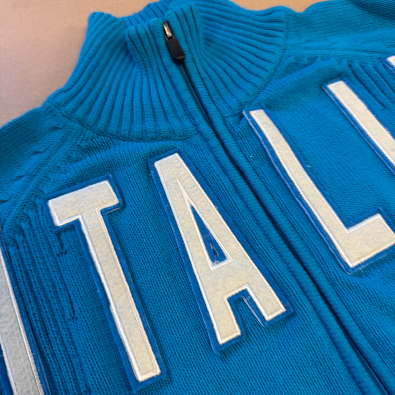 Detailansicht: Sourced limited accessories and clothes Kappa Italia vintage knitted zip-up – Logo, Nähte oder Material