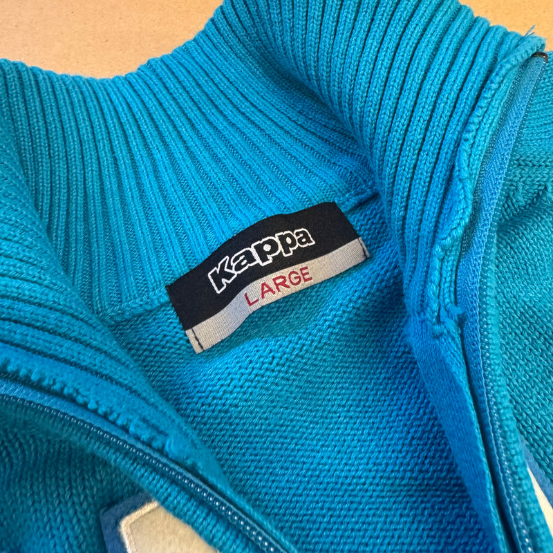 Detailansicht: Sourced limited accessories and clothes Kappa Italia vintage knitted zip-up – Logo, Nähte oder Material