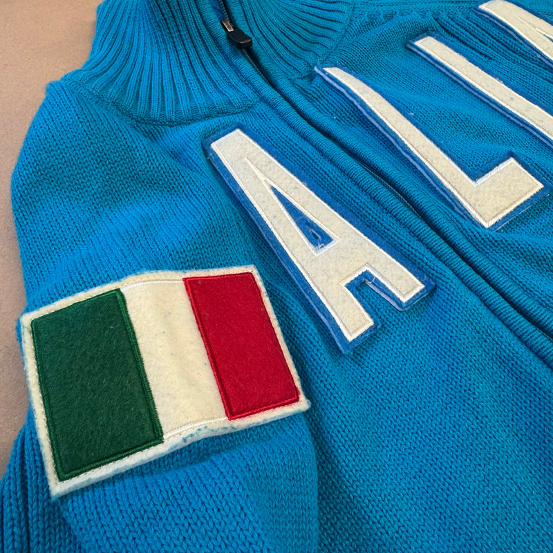 Detailansicht: Sourced limited accessories and clothes Kappa Italia vintage knitted zip-up – Logo, Nähte oder Material