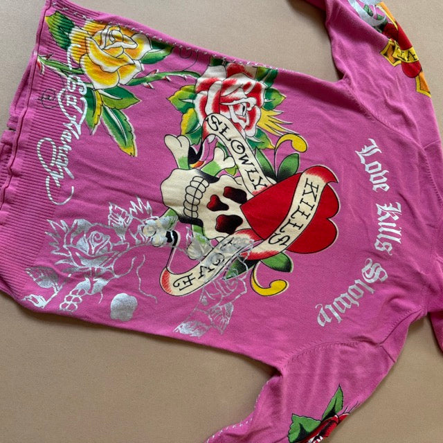 Ed Hardy pink zip-up