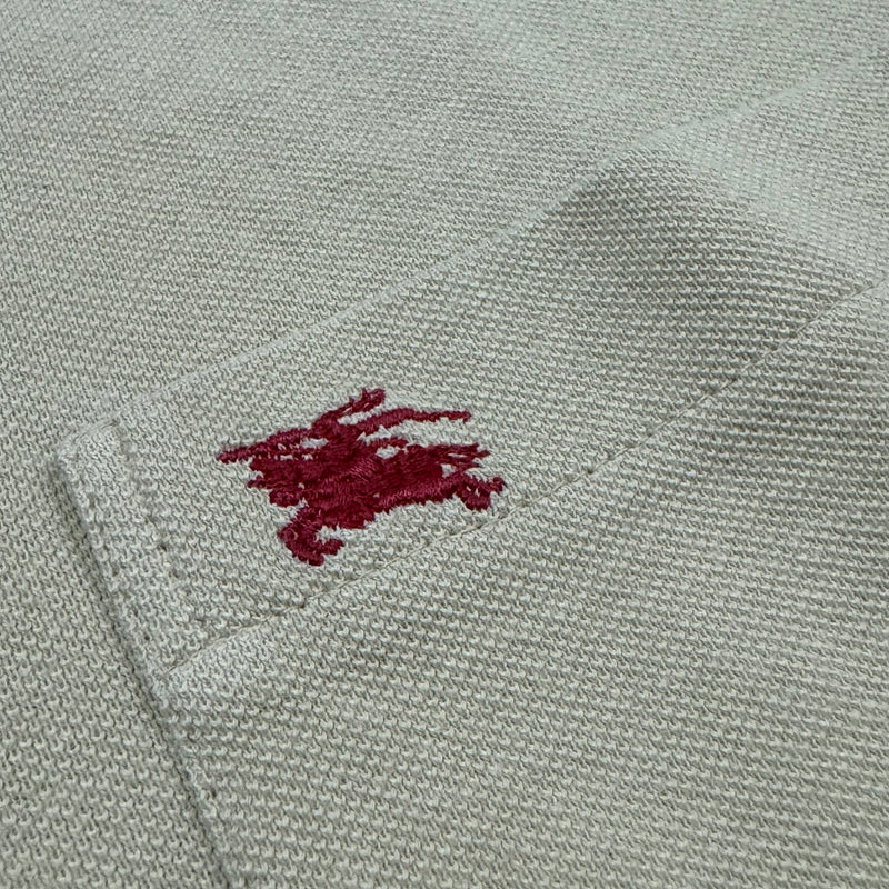 Detailansicht: Sourced limited accessories and clothes Burberrys of London beige poloshirt – Logo, Nähte oder Material