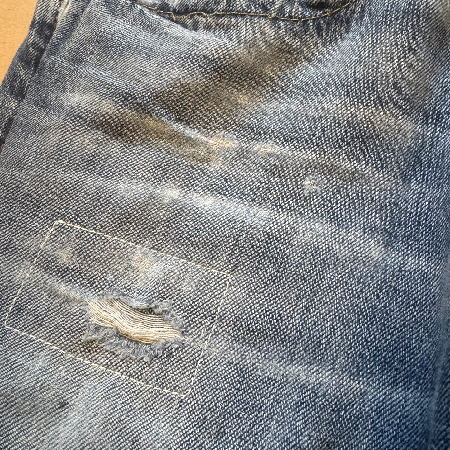 True Religion ripped and reworked wide jeans