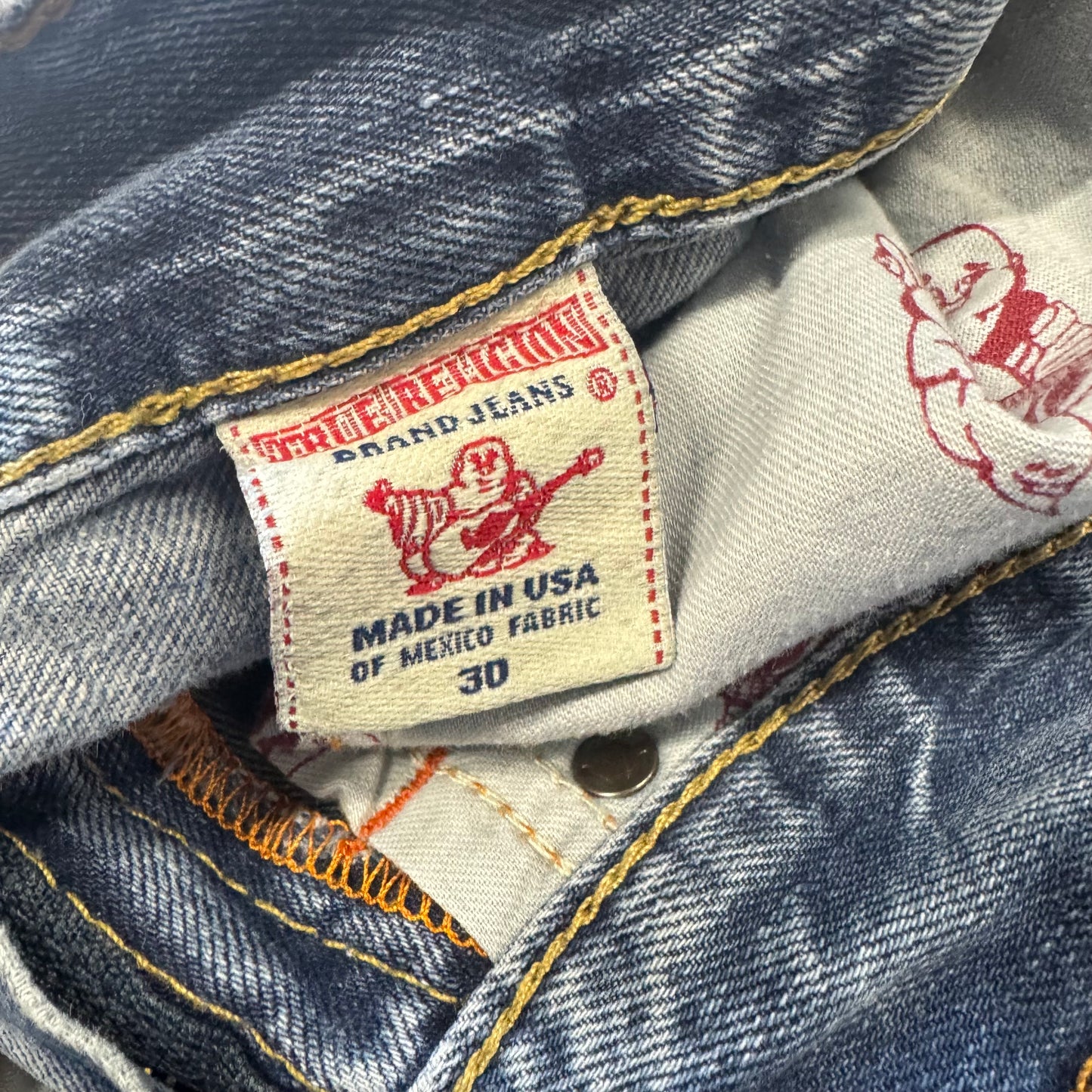 True Religion ripped and reworked wide jeans