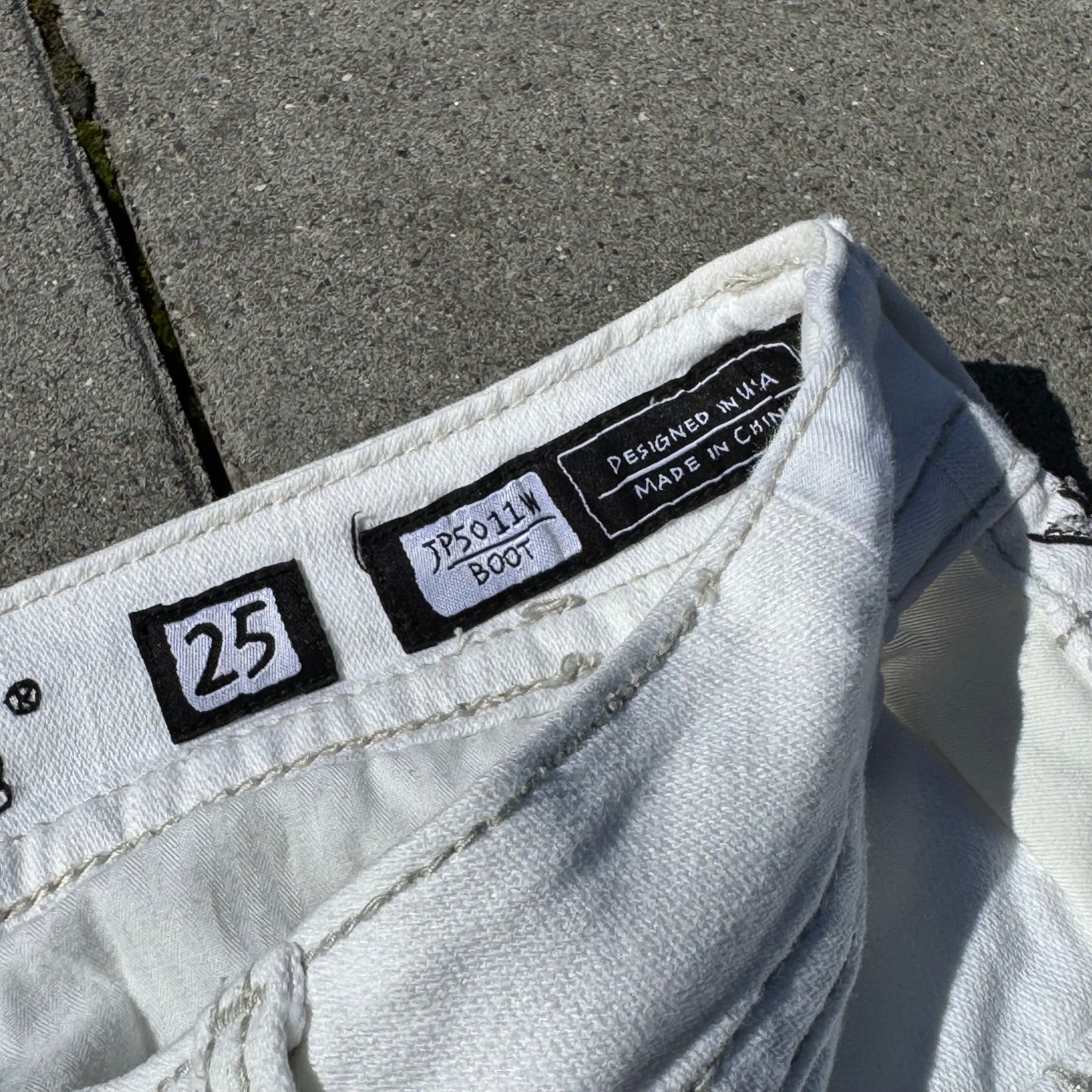 Miss Me white wide leg low waisted pants