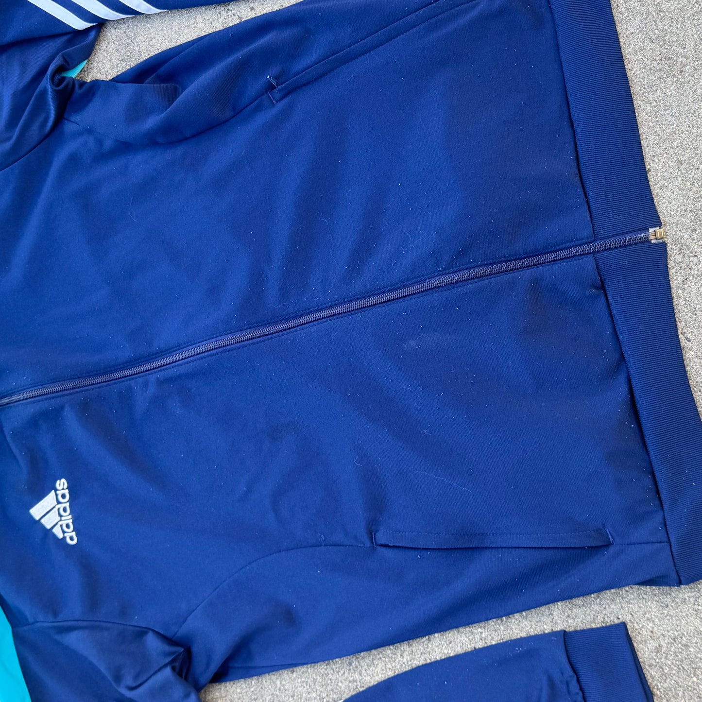 Adidas classic blue retro track jacket