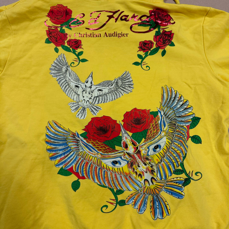 Detailansicht: Sourced limited accessories and clothes Ed Hardy zip-up hoodie – Logo, Nähte oder Material