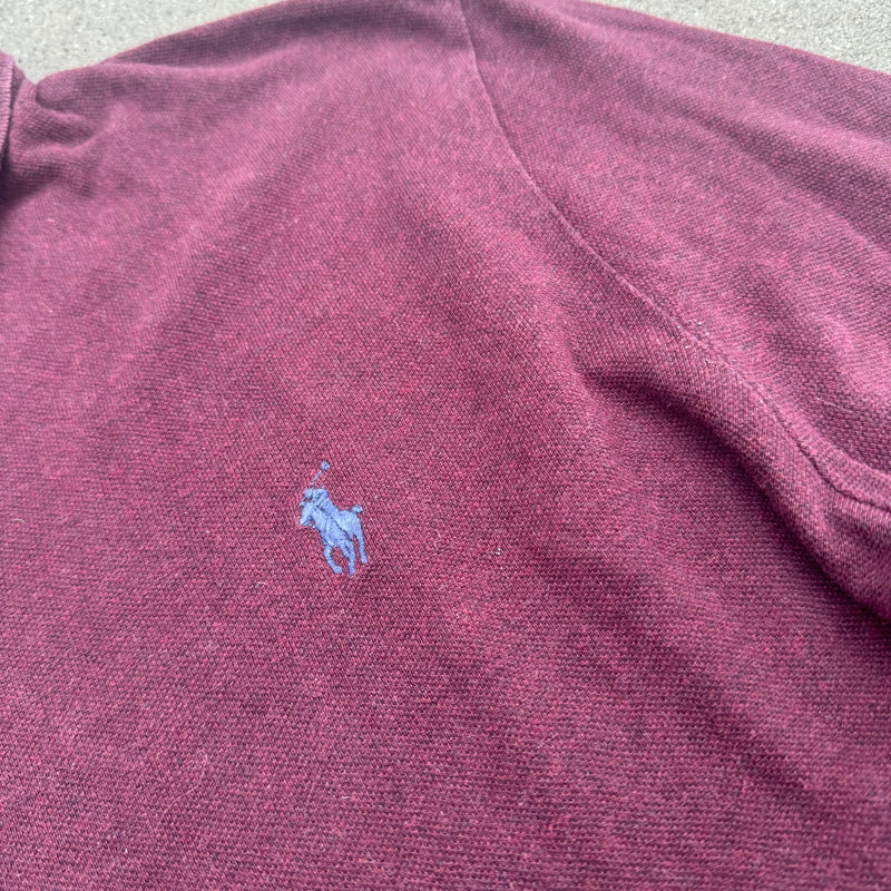 Detailansicht: Sourced limited accessories and clothes Polo Ralph Lauren burgundy classic longsleeve – Logo, Nähte oder Material