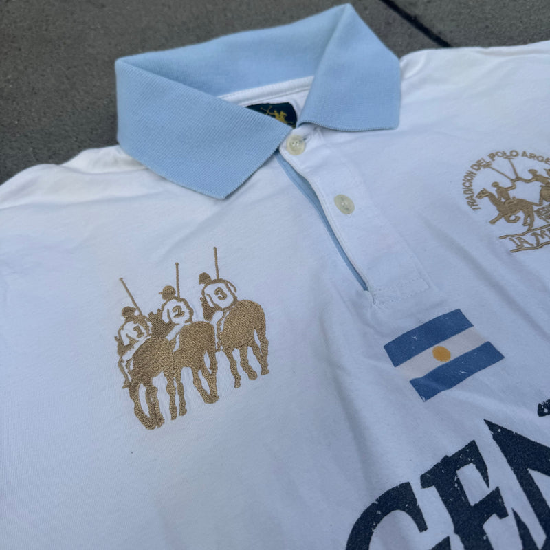 Detailansicht: Sourced limited accessories and clothes La Martina Argentina white poloshirt – Logo, Nähte oder Material