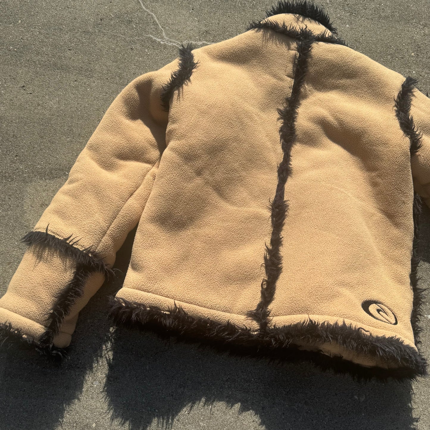 Rio Curl retro beige fur-like fleece jacket
