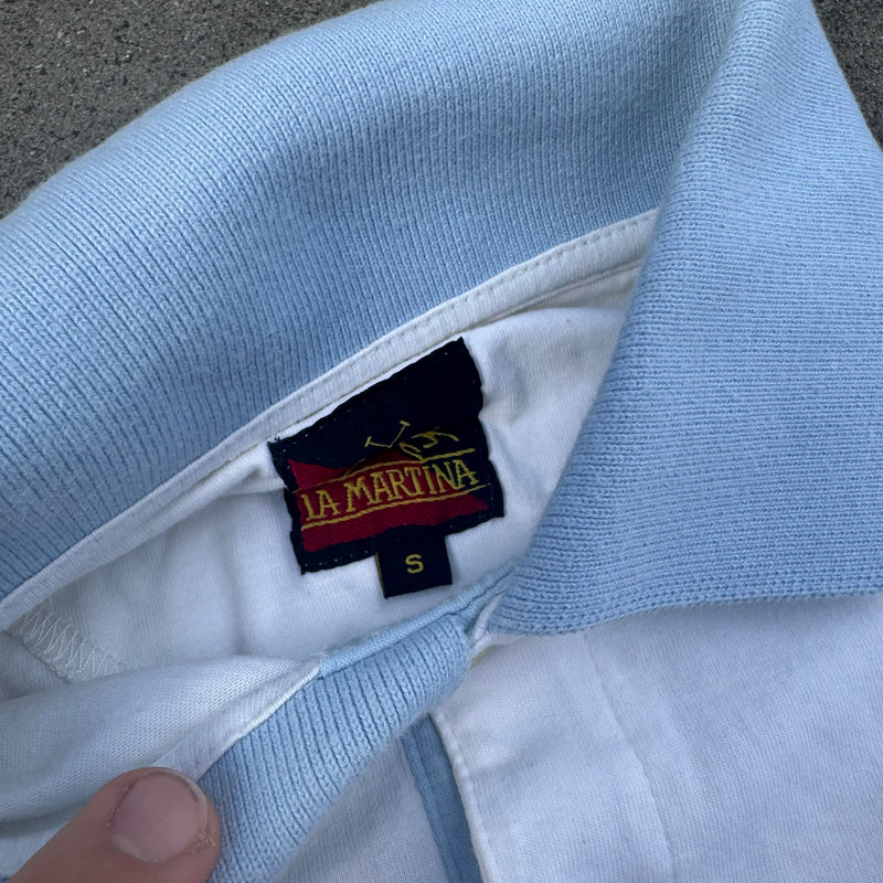 Detailansicht: Sourced limited accessories and clothes La Martina Argentina white poloshirt – Logo, Nähte oder Material