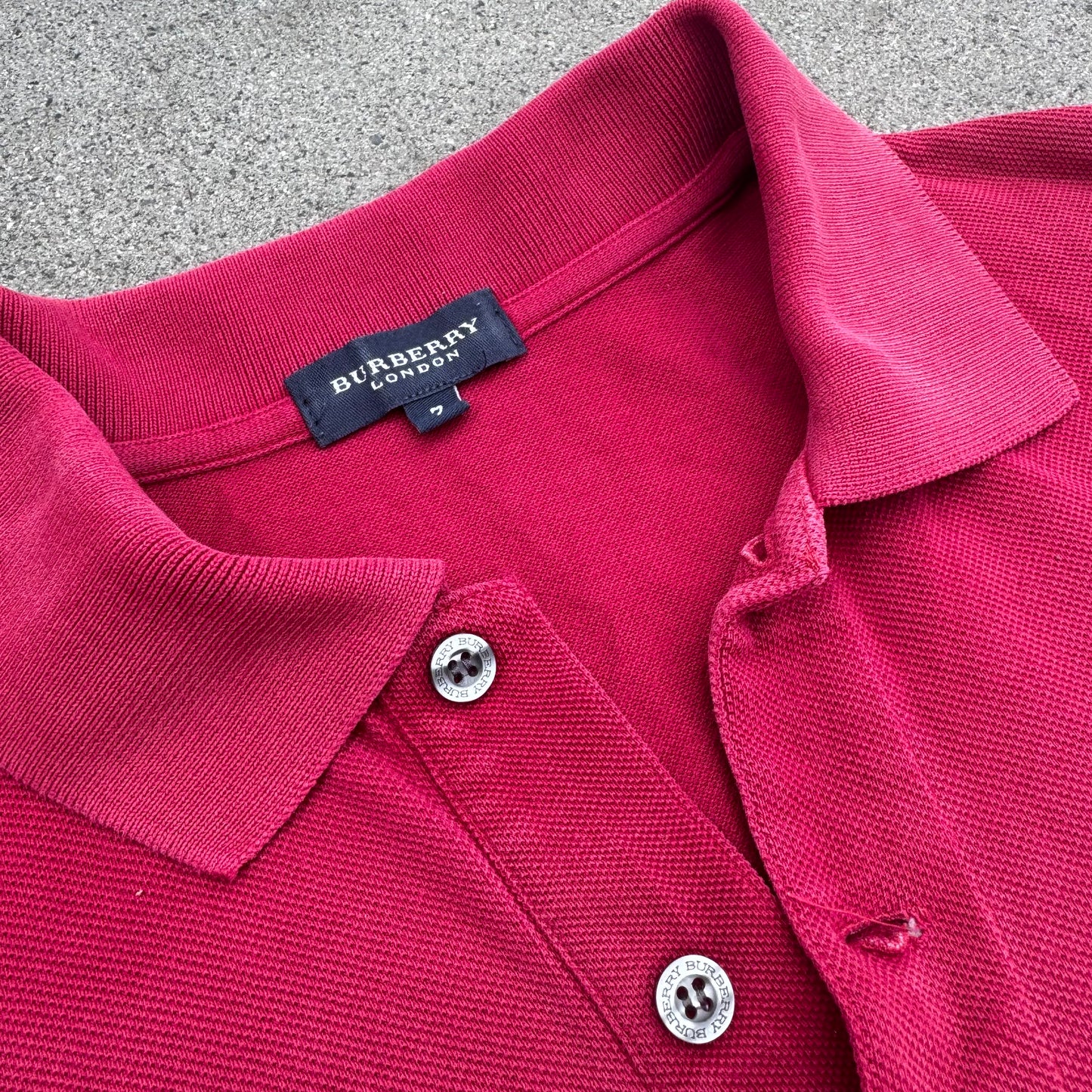 Vintage red Burberry London poloshirt