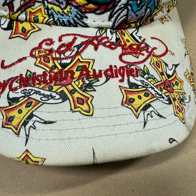 Detailansicht: Mein Shop White Ed Hardy cap dragon – Logo, Nähte oder Material