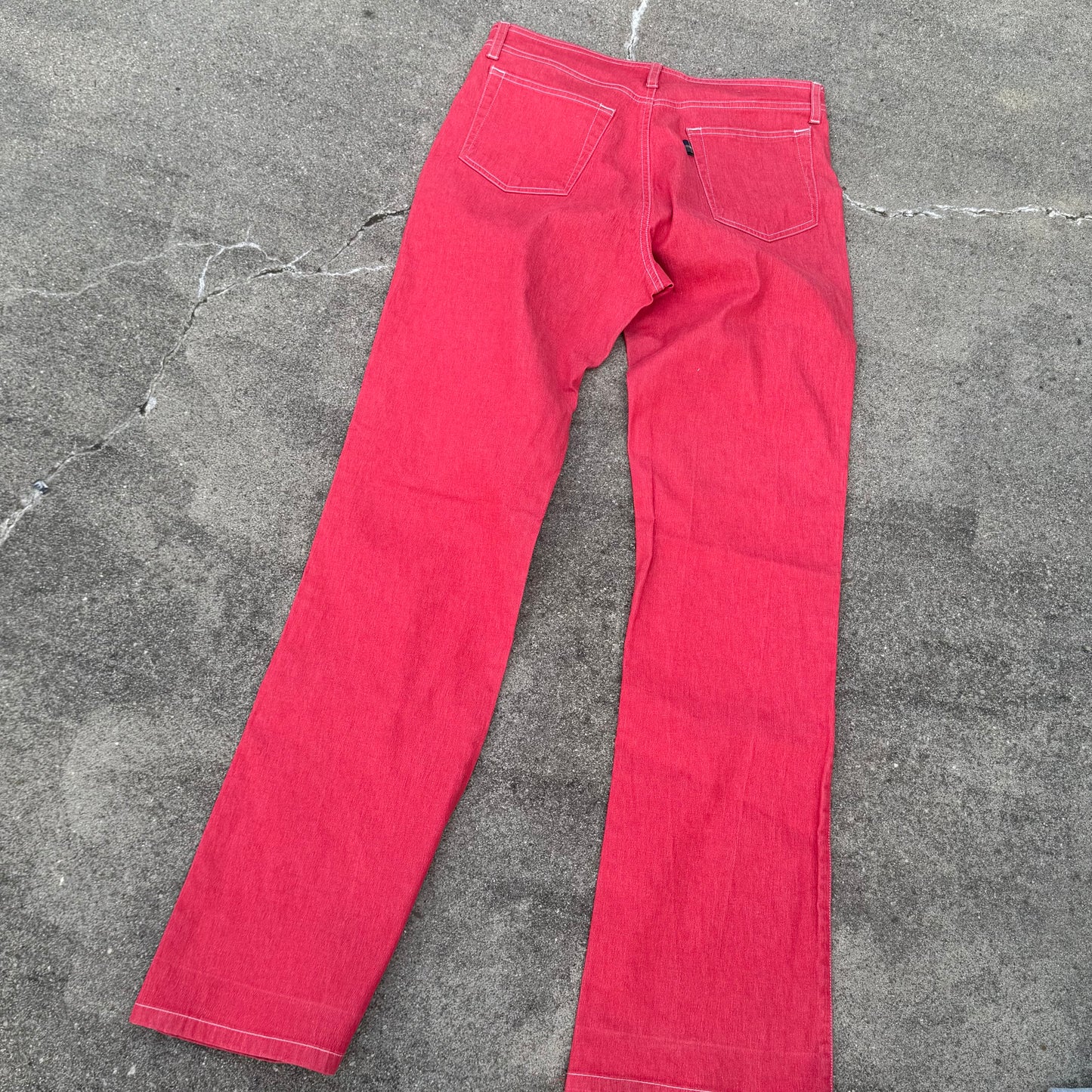 Thomas Burberry red vintage wide leg pants