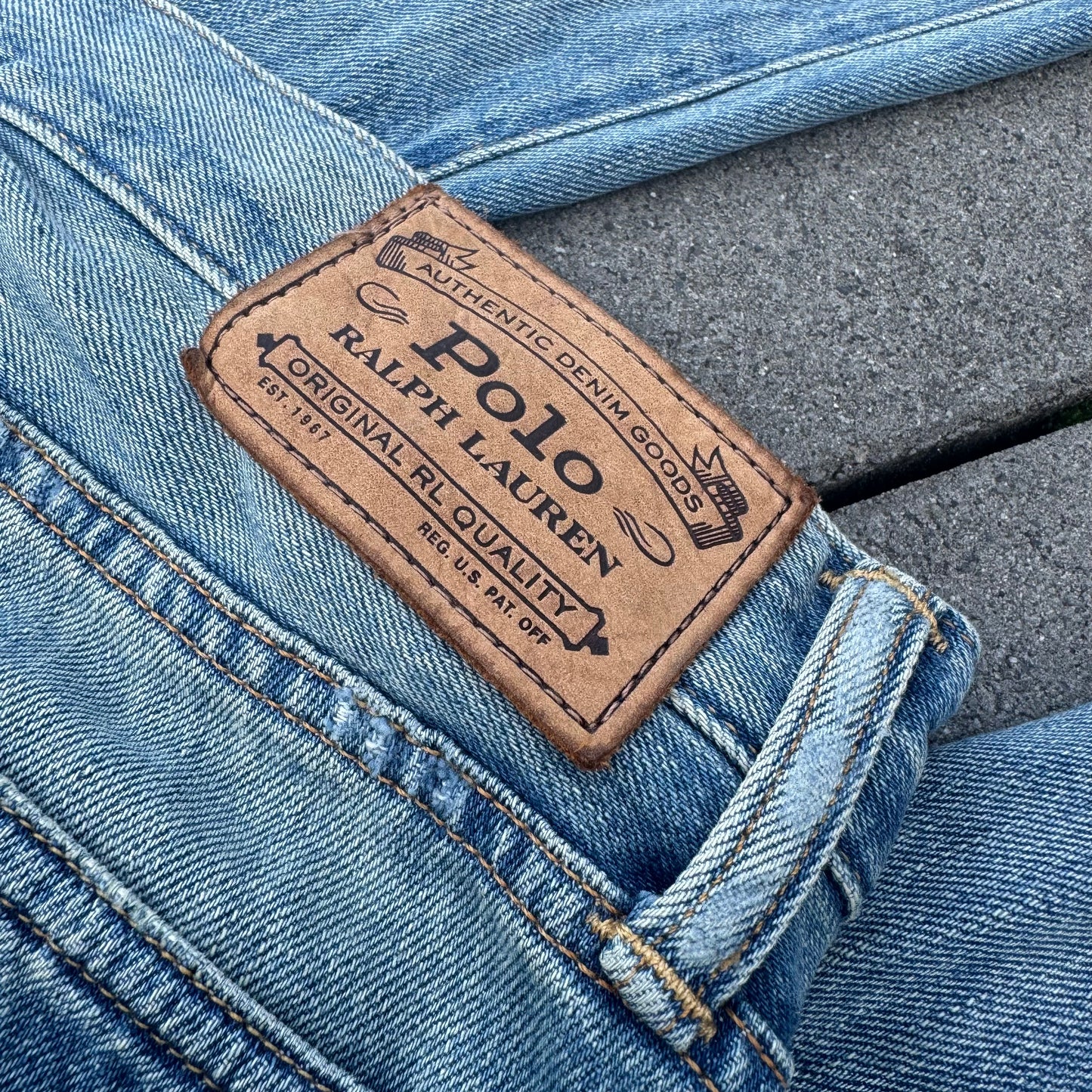 Polo Ralph Lauren custom made ripped military jeans