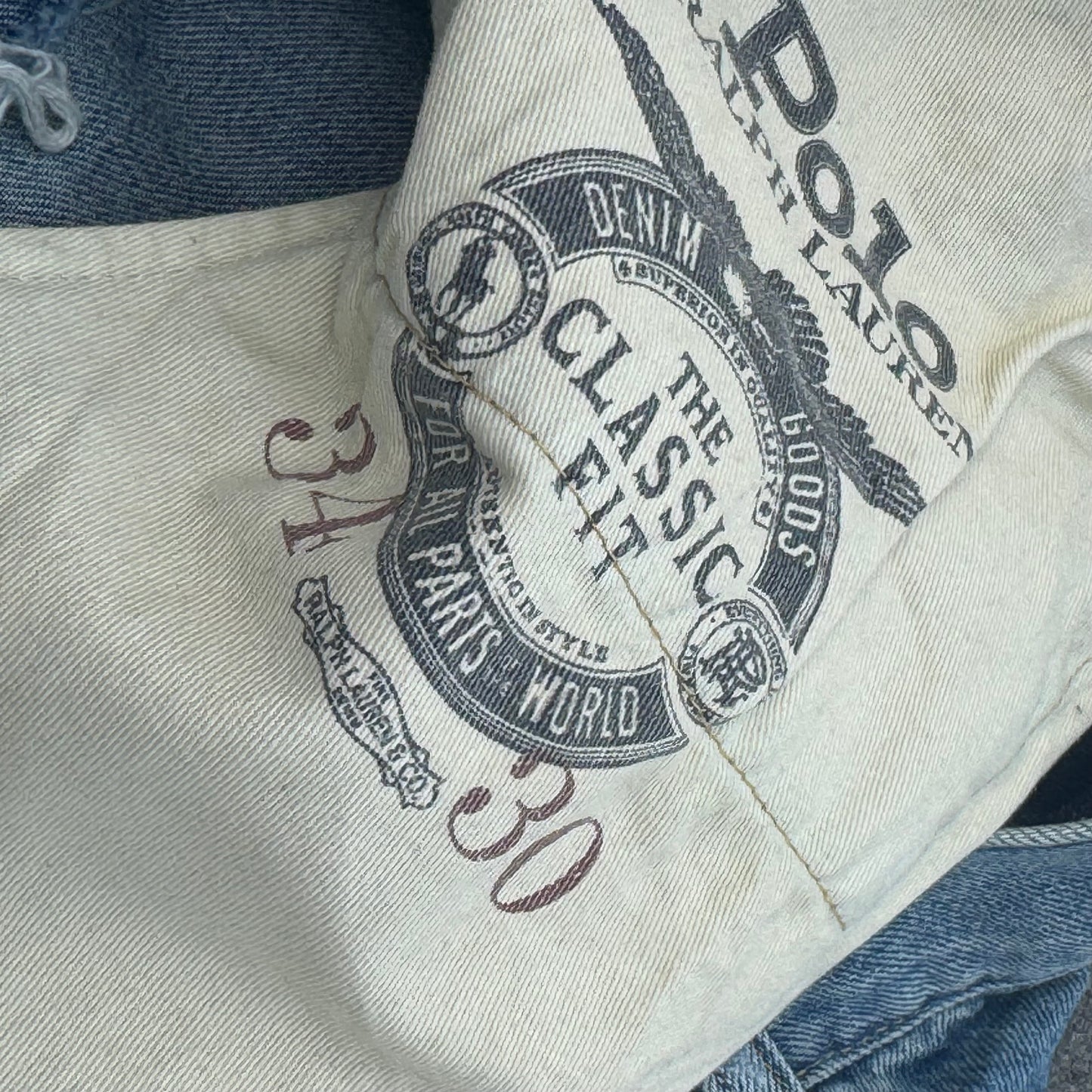 Polo Ralph Lauren custom made ripped military jeans