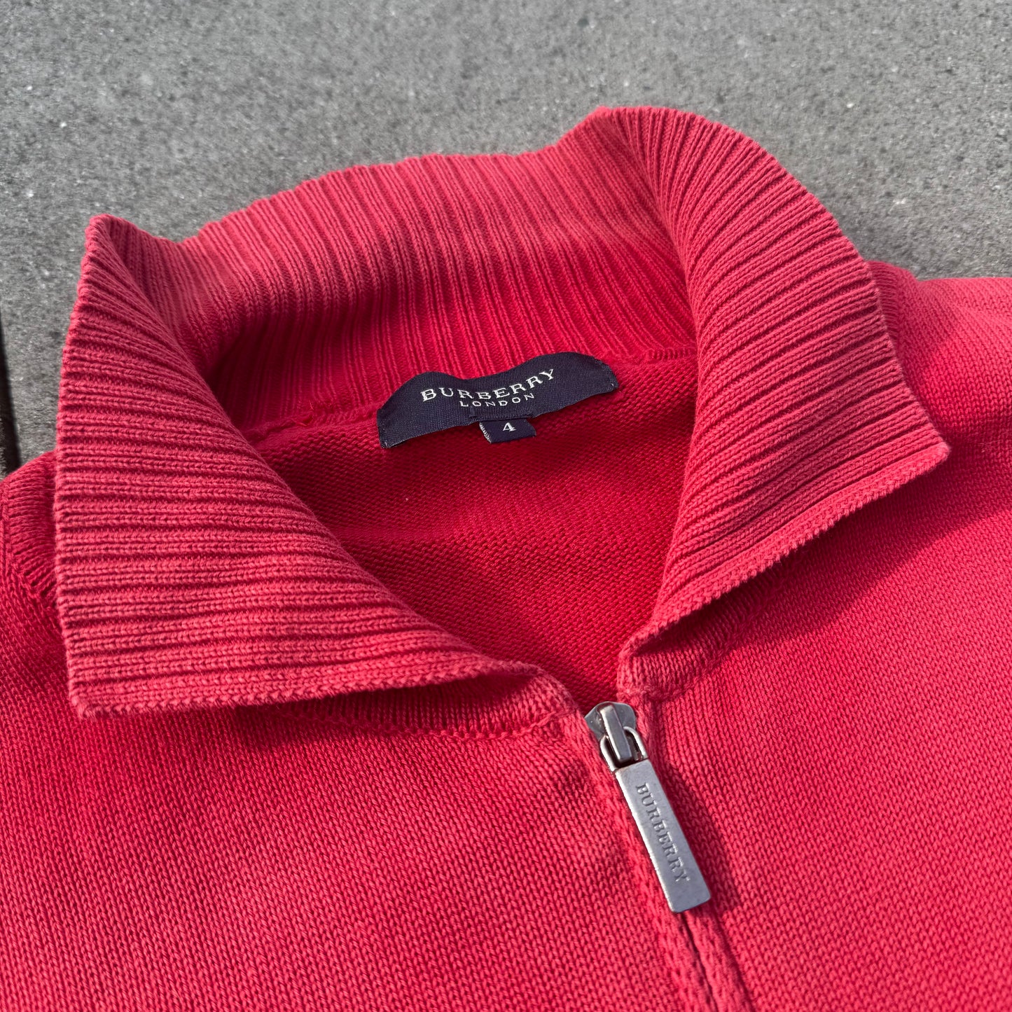 Burberry London vintage knitted zip-up