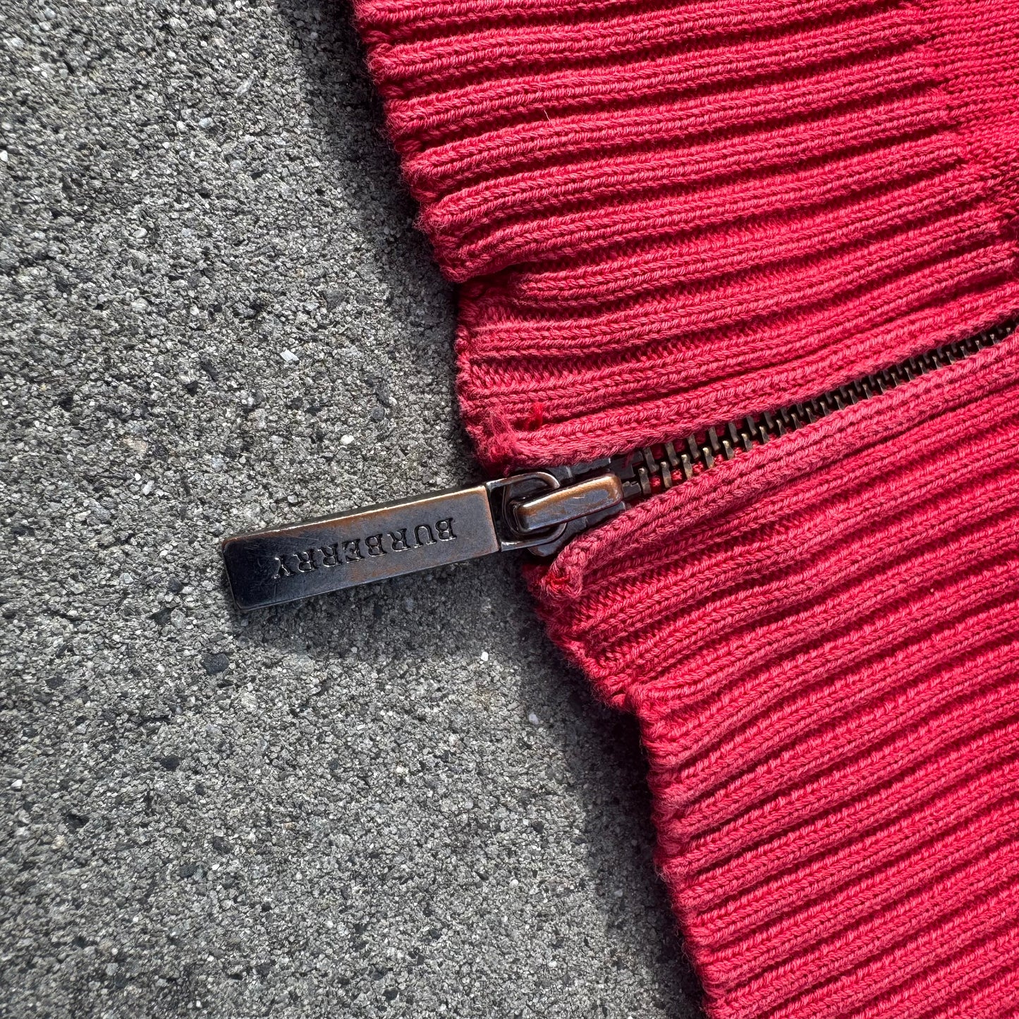 Burberry London vintage knitted zip-up