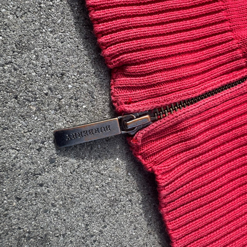 Detailansicht: Sourced limited accessories and clothes Burberry London vintage knitted zip-up – Logo, Nähte oder Material