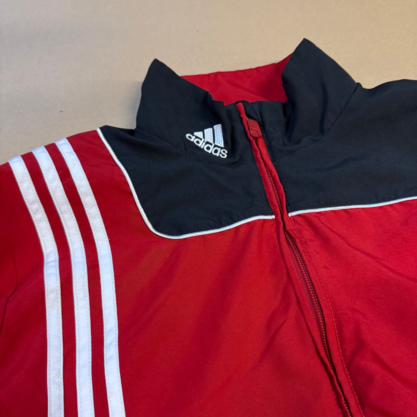 Vintage Adidas black and red track jacket