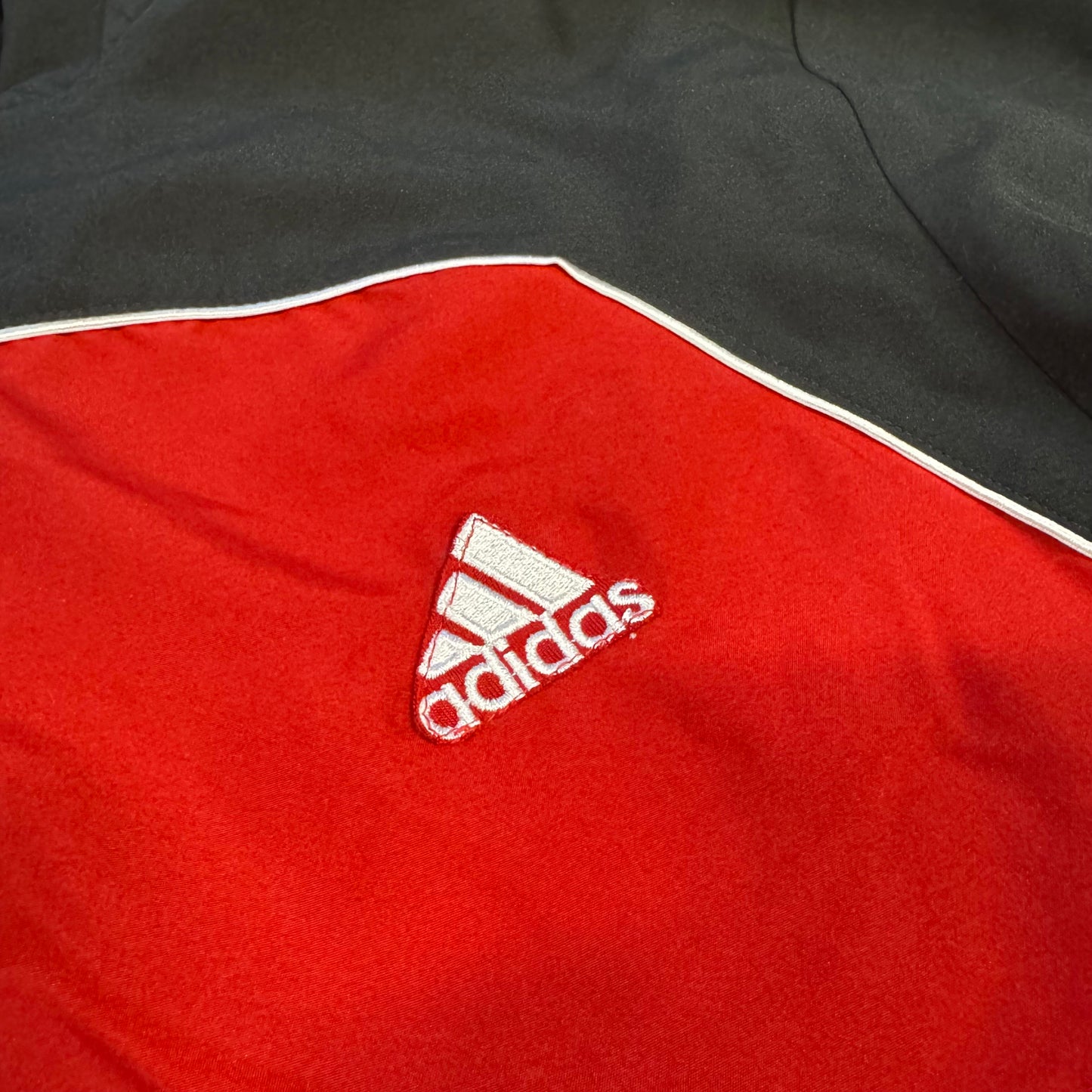 Vintage Adidas black and red track jacket