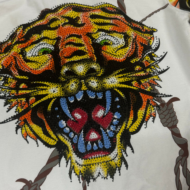 Detailansicht: Sourced limited accessories and clothes Ed Hardy zip-up hoodie – Logo, Nähte oder Material
