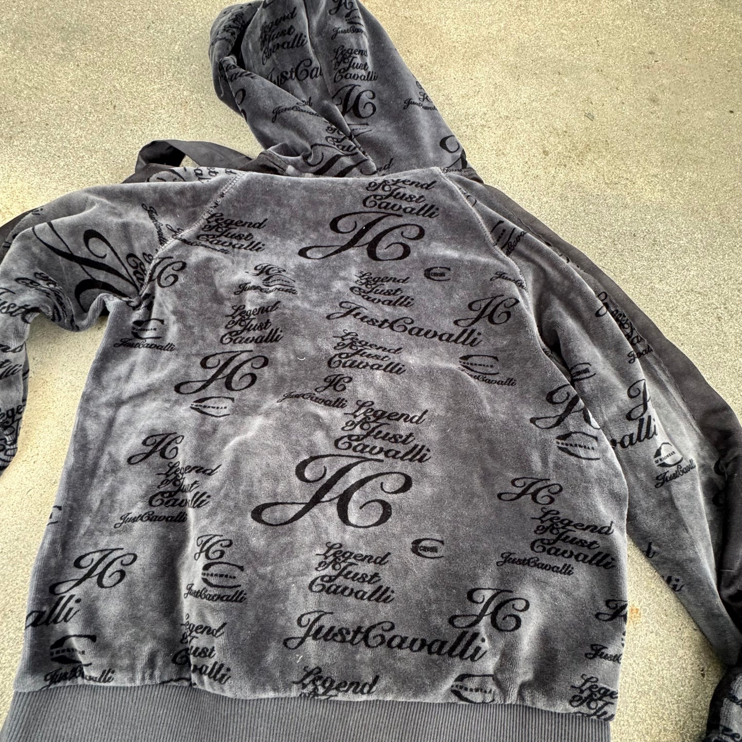 Just Cavalli Legend shiny zip-hoodie