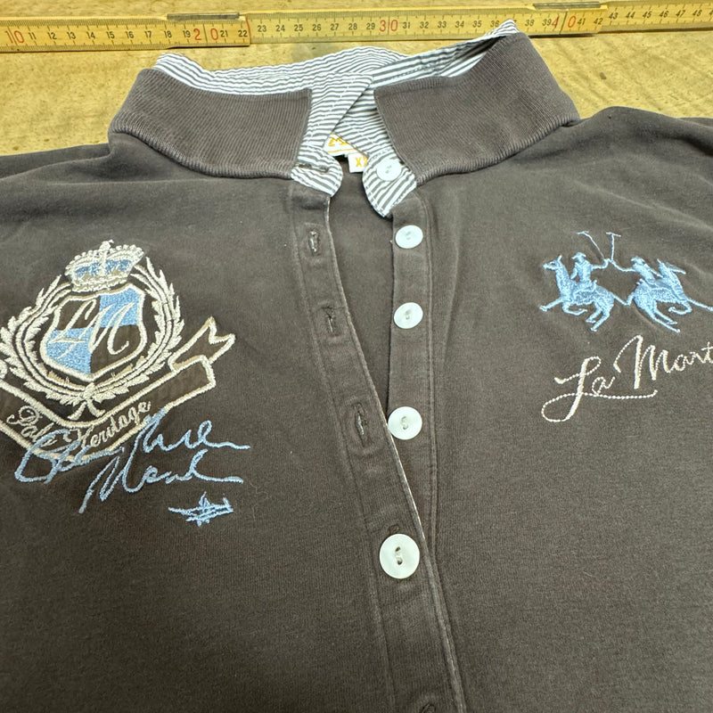 Detailansicht: Sourced limited accessories and clothes La Martina long-sleeve polo – Logo, Nähte oder Material