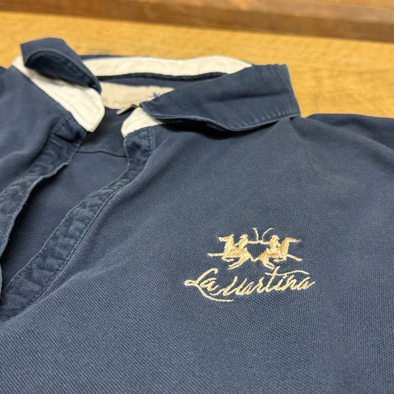 Detailansicht: Sourced limited accessories and clothes La Martina long-sleeve polo – Logo, Nähte oder Material