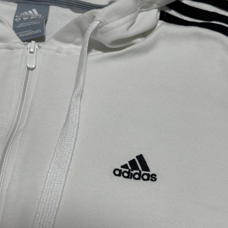 Detailansicht: Sourced limited accessories and clothes Adidas white sweat-jacket – Logo, Nähte oder Material
