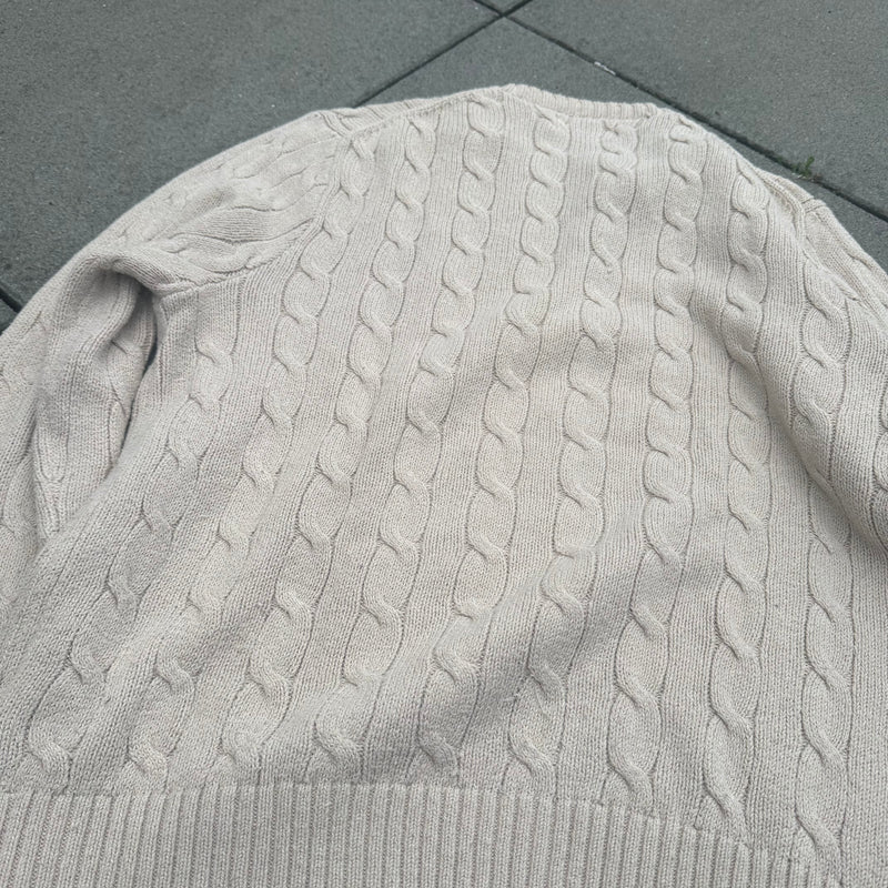 Detailansicht: Sourced limited accessories and clothes Polo Ralph Lauren classic beige knit-sweatshirt – Logo, Nähte oder Material
