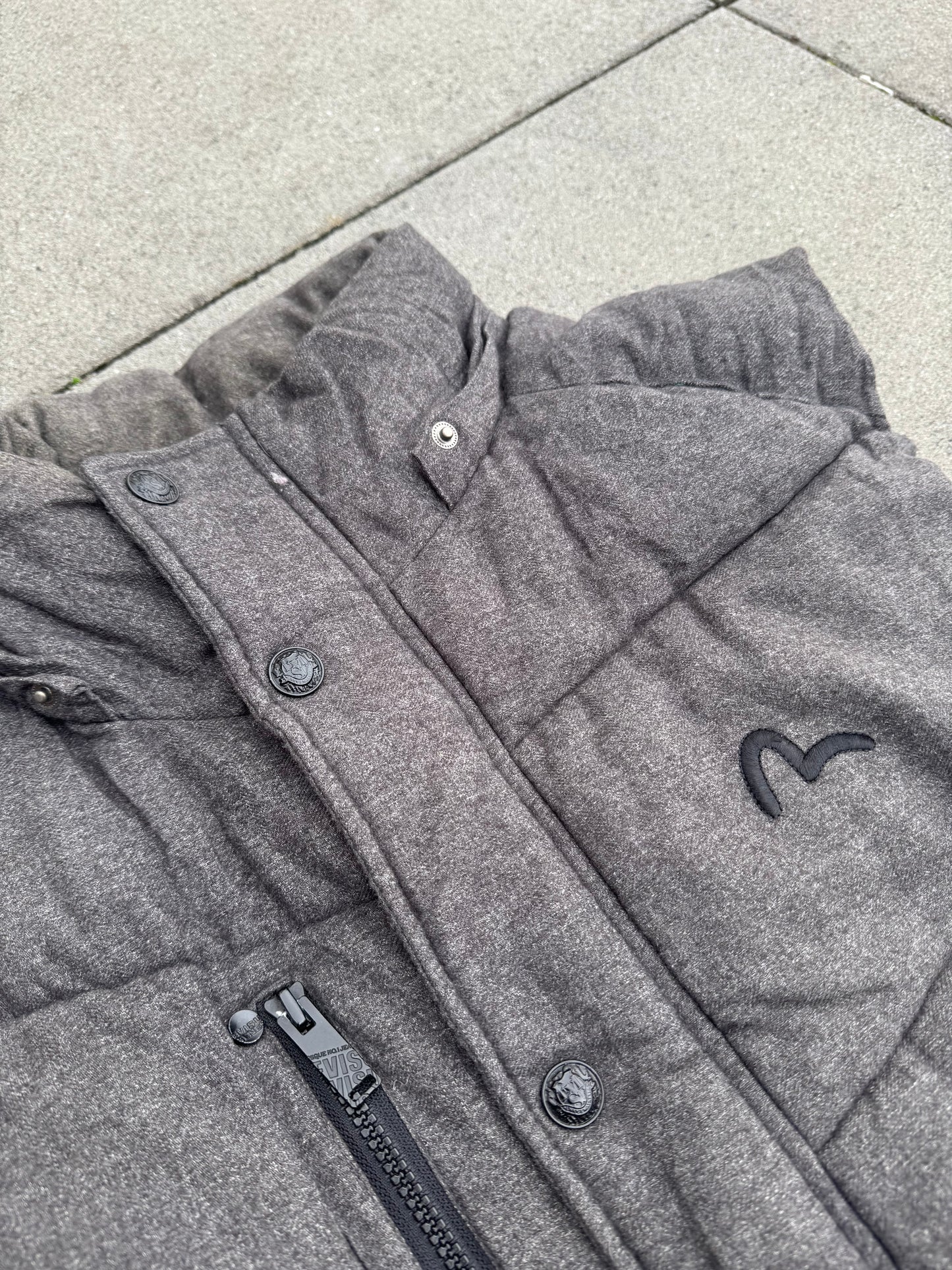 Evisu grey winter vest