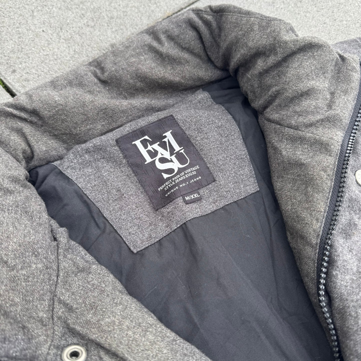 Evisu grey winter vest
