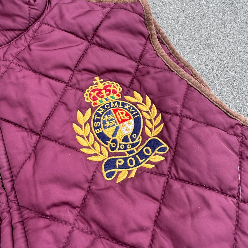 Detailansicht: Sourced limited accessories and clothes Polo Ralph Lauren burgundy women’s vest – Logo, Nähte oder Material